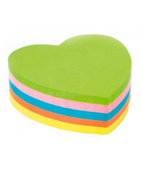 Notițe autoadezive Kores 250 foi (5 culori / inimă) K48705